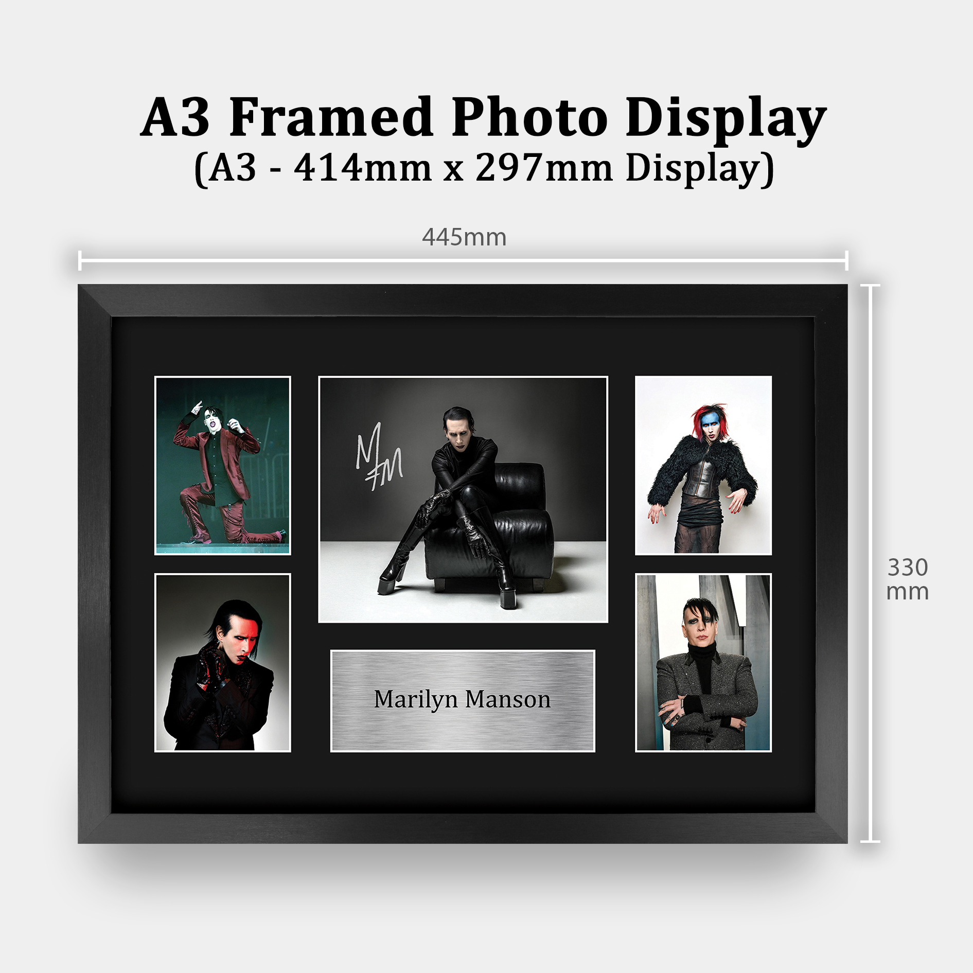 Foto A4 firmada autógrafo preimpreso de Marilyn Manson regalo para un fanático del rock - Imagen 21 de 27